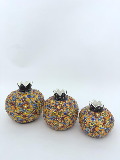 Ceramic Pomegranate Decor Kitchen Accent Counter Display Dining Room Table Centerpiece Jewish Gift Handmade Pottery Home Decoration Shelf