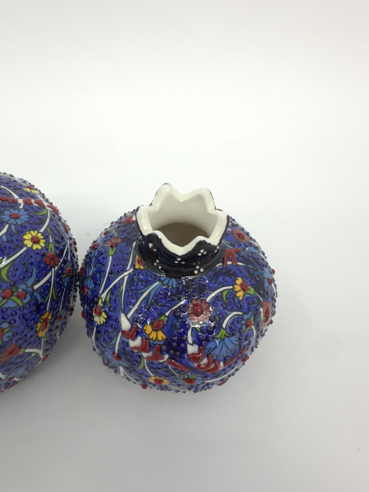 Handmade Ceramic Pomegranate Set - 3-Piece Decorative Ornament -Turkish Pottery Gift - Unique Home Decor Accent