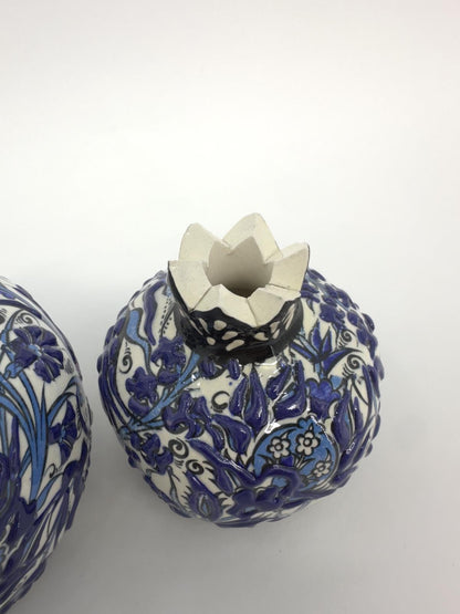 Handmade Ceramic Pomegranate Set - 3-Piece Decorative Ornament -Turkish Pottery Gift - Unique Home Decor Accent