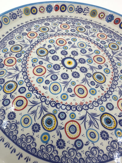 Handmade Turkish Breakfast Set | Blue Floral Ceramic Bowl & Tray Set | Traditional Serving Set | Unique Gift for Food Lovers