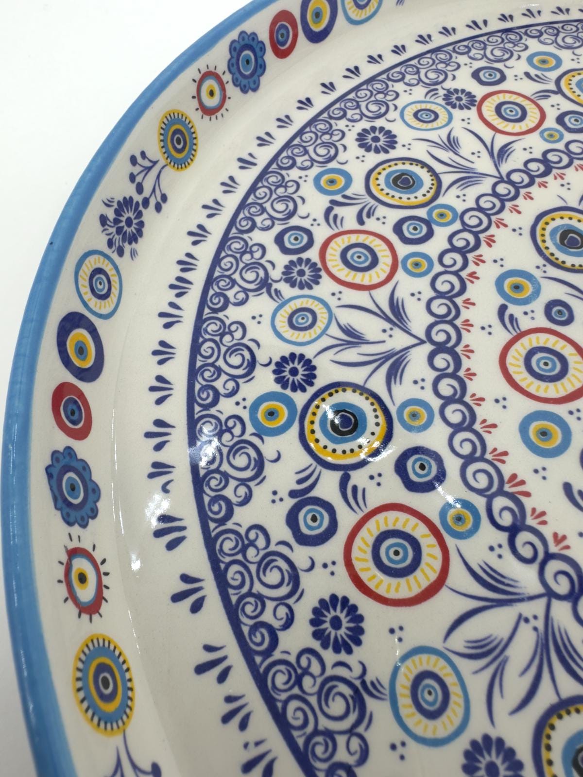 Handmade Turkish Breakfast Set | Blue Floral Ceramic Bowl & Tray Set | Traditional Serving Set | Unique Gift for Food Lovers