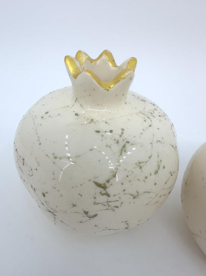 Handmade Gold Pomegranate Decor Set - Elegant Turkish Ceramic Art for Modern Homes, Gift-Ready, Shipped Fast from Turkey