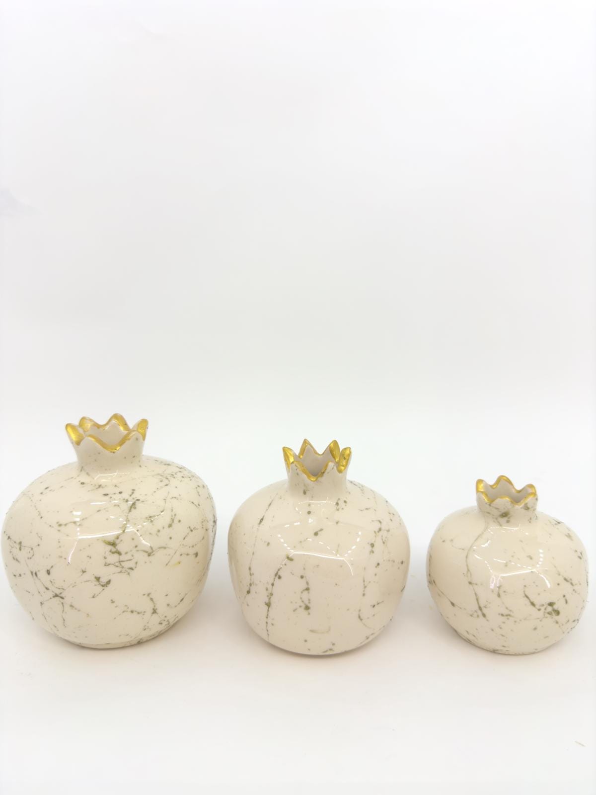 Handmade Gold Pomegranate Decor Set - Elegant Turkish Ceramic Art for Modern Homes, Gift-Ready, Shipped Fast from Turkey