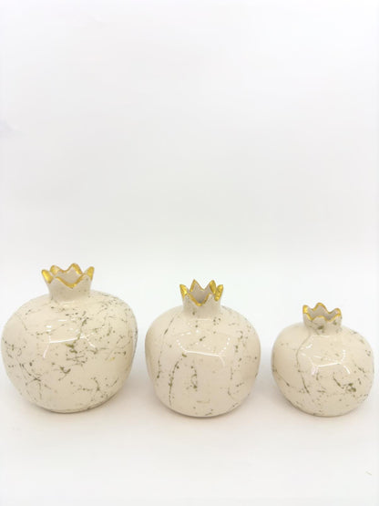 Handmade Gold Pomegranate Decor Set - Elegant Turkish Ceramic Art for Modern Homes, Gift-Ready, Shipped Fast from Turkey