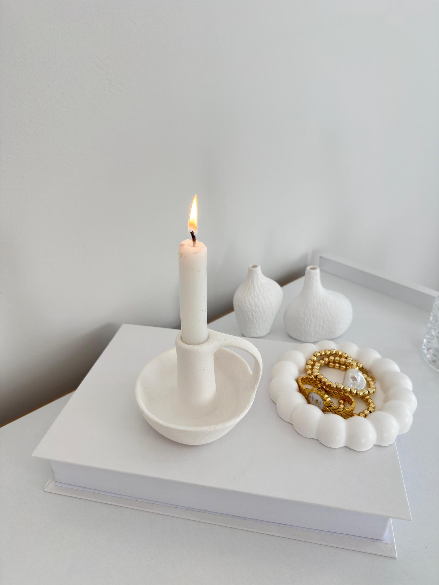 ceramic candle holder, nordic candle holder, scandi decor, minimalist candle holder, modern home decor, taper candle stand