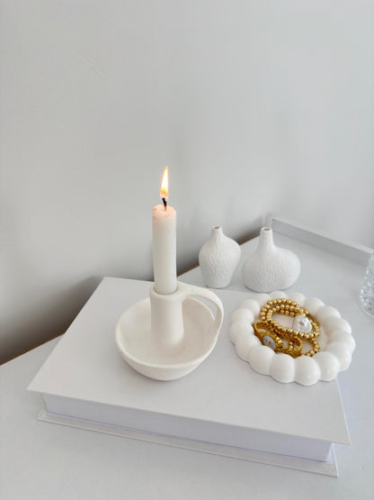 ceramic candle holder, nordic candle holder, scandi decor, minimalist candle holder, modern home decor, taper candle stand