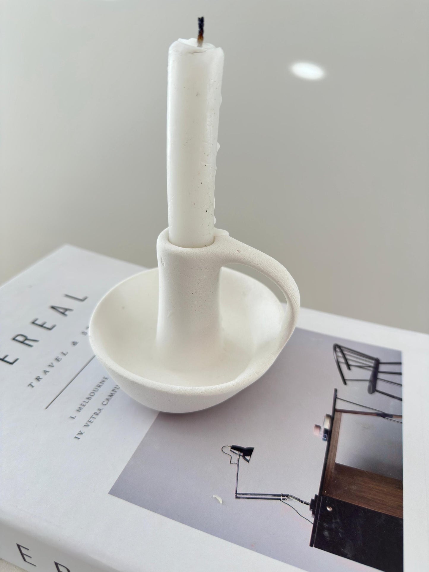 ceramic candle holder, nordic candle holder, scandi decor, minimalist candle holder, modern home decor, taper candle stand