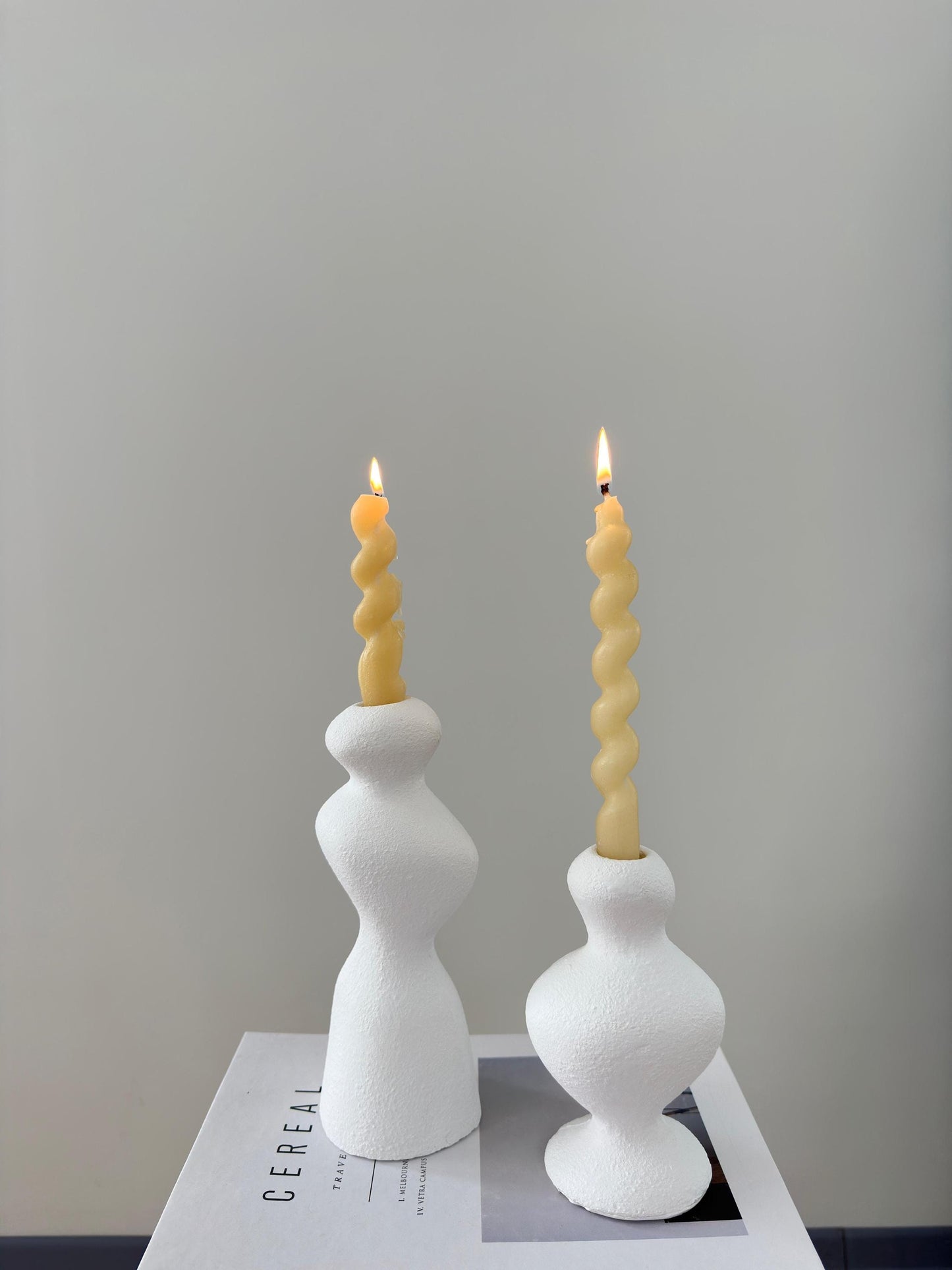 ceramic candle holder, nordic candle, scandi decor, minimalist candle, taper holder, handmade candle, modern candle, ceramic decor