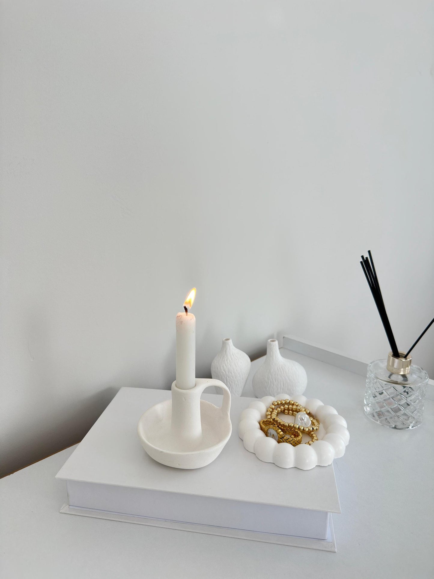 ceramic candle holder, nordic candle holder, scandi decor, minimalist candle holder, modern home decor, taper candle stand