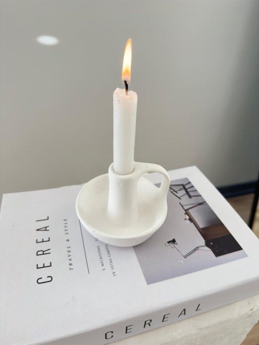 ceramic candle holder, nordic candle holder, scandi decor, minimalist candle holder, modern home decor, taper candle stand