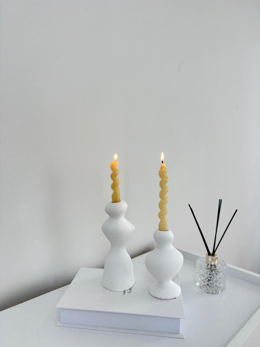 ceramic candle holder, nordic candle, scandi decor, minimalist candle, taper holder, handmade candle, modern candle, ceramic decor