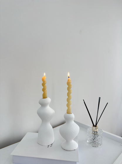ceramic candle holder, nordic candle, scandi decor, minimalist candle, taper holder, handmade candle, modern candle, ceramic decor