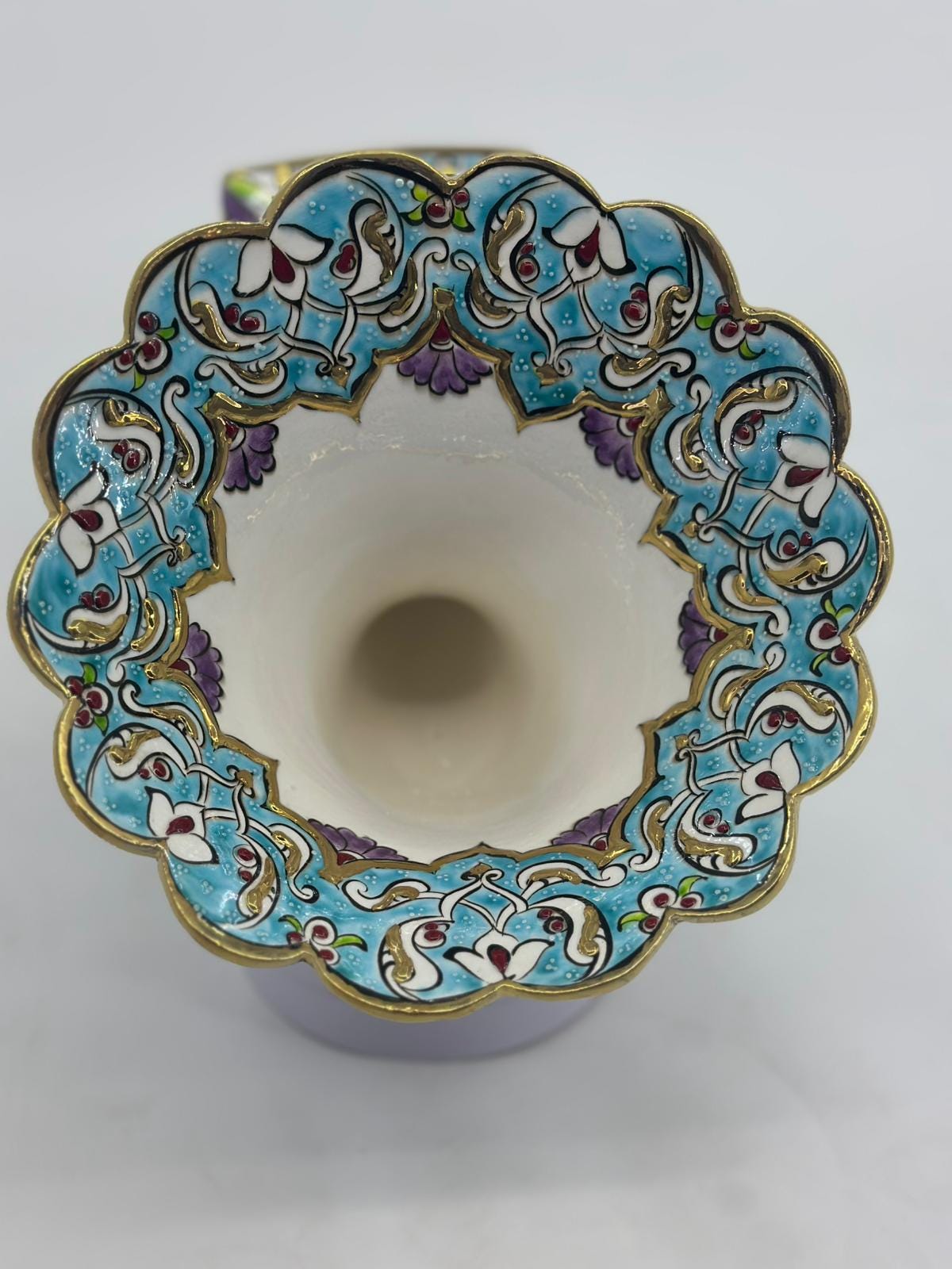 Handmade Ceramic Gramophone Amplifier: 25K Gold Turkish Pottery Horn Speaker