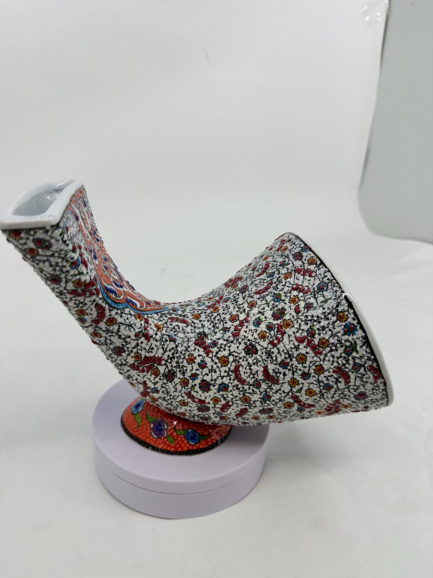 Ceramic Gramophone Amplifier, Handmade Turkish Speaker, Iznik Art Decor, Boho Home Accent, Ottoman Style Gift