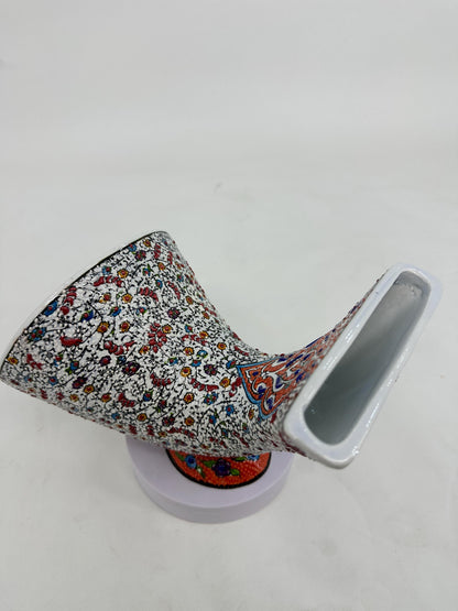 Ceramic Gramophone Amplifier, Handmade Turkish Speaker, Iznik Art Decor, Boho Home Accent, Ottoman Style Gift