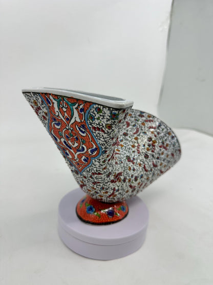 Ceramic Gramophone Amplifier, Handmade Turkish Speaker, Iznik Art Decor, Boho Home Accent, Ottoman Style Gift