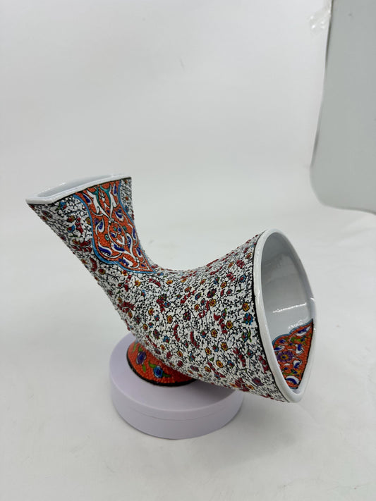 Ceramic Gramophone Amplifier, Handmade Turkish Speaker, Iznik Art Decor, Boho Home Accent, Ottoman Style Gift