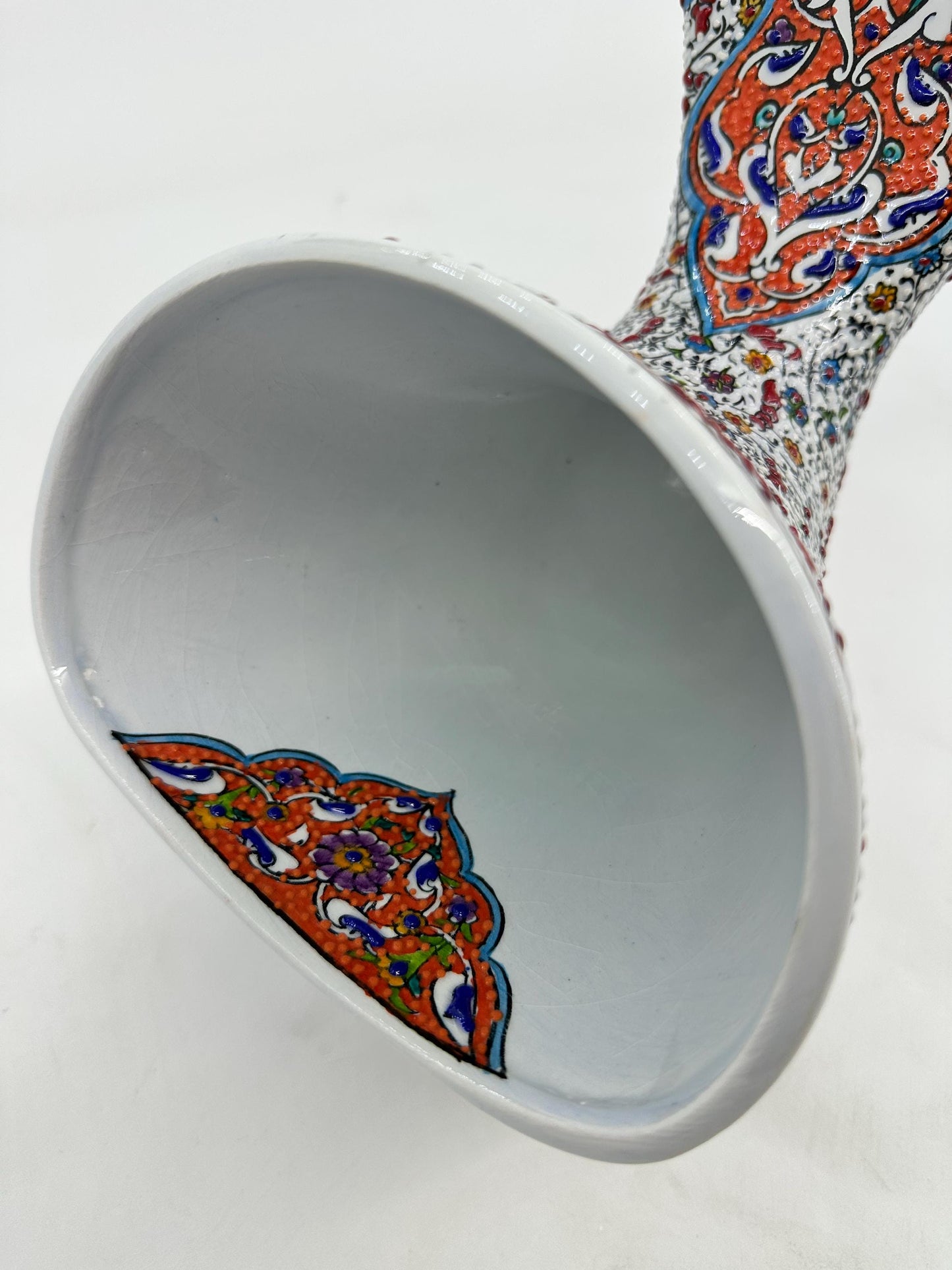 Ceramic Gramophone Amplifier, Handmade Turkish Speaker, Iznik Art Decor, Boho Home Accent, Ottoman Style Gift
