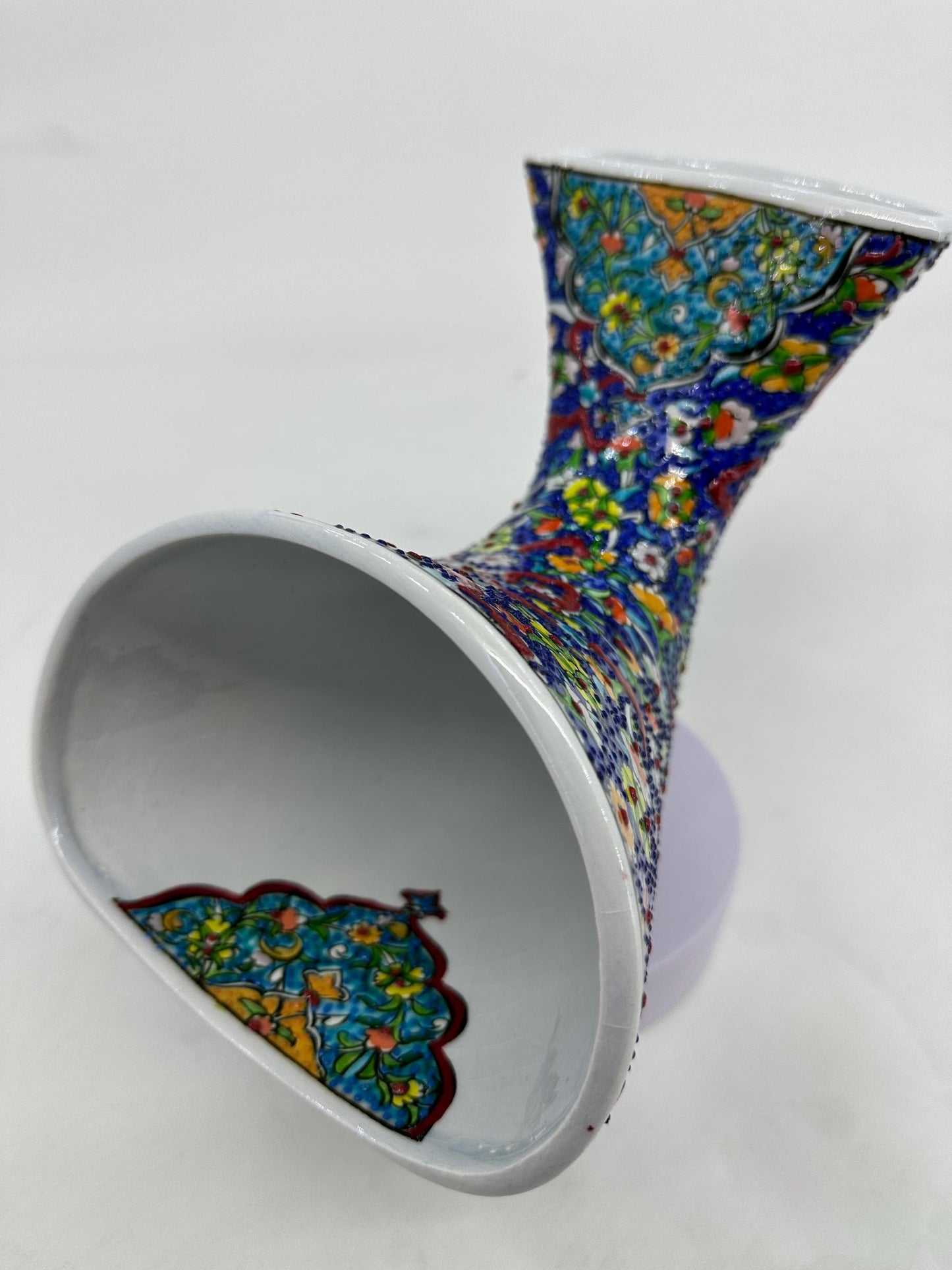 Ceramic Phone Amplifier, Blue Iznik Gramophone, Handmade Turkish Speaker, Floral Ottoman Decor, Boho Art Gift