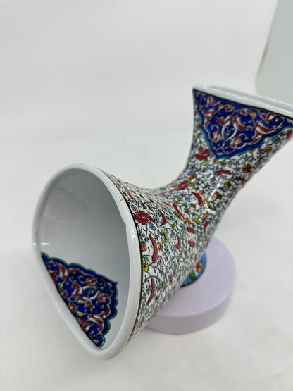 Bird Pattern Ceramic Gramophone, Handmade Iznik Speaker, Turkish Phone Amplifier, Ottoman Home Decor, Boho Gift
