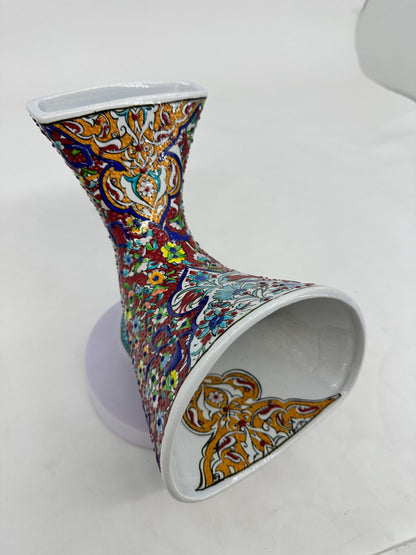 Red Ceramic Gramophone, Turkish Floral Speaker, Handmade Phone Amplifier, Ottoman Iznik Decor, Boho Art Gift