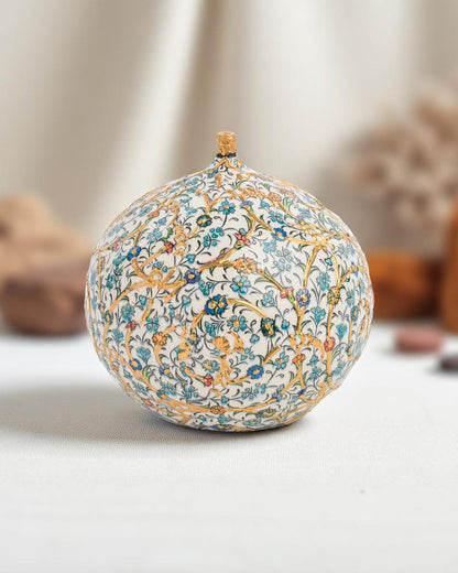 Handmade Ceramic Figurine: 24K Gold Ottoman Pattern Home Decor