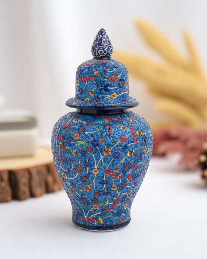 Handmade Turkish Ceramic Vase: Iznik Ottoman Style Pottery