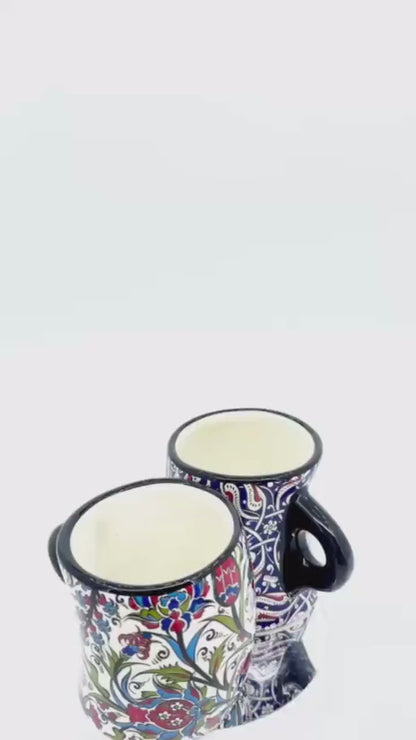 Handmade Ceramic Mug - Traditional Turkish Design - Unique Hand-Painted Coffee Cup - Decorative & Functional Gift for Tea or Coffee Lovers