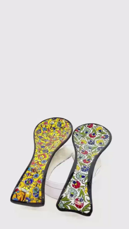 Hand-Painted Turkish Ceramic Spoon Rest – Colorful Floral Design, Unique Kitchen Accessory, Artisan Gift, 1 Piece